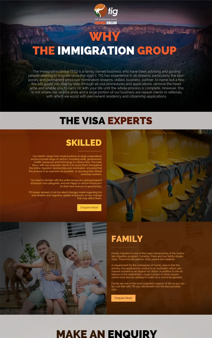 Immigration Services — consultancy website with lead capture